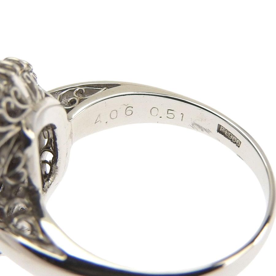 リング 指輪 プラチナ Pt900 ボルダー オパール 4.06ct メレダイヤ  