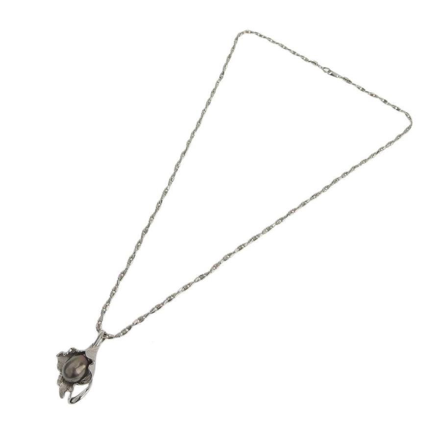 ネックレス プラチナ Pt850 K14WG ブラックパール バロックパール 