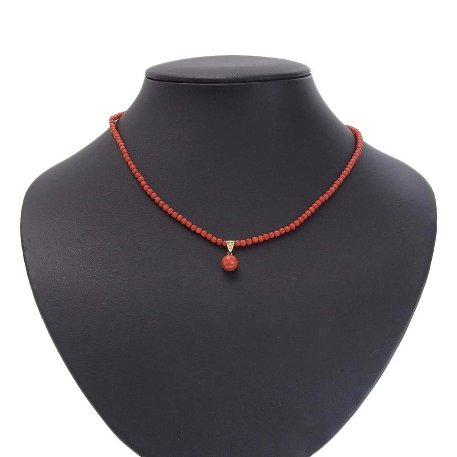 【新品未使用】珊瑚礁　ネックレス K18金具　珊瑚　コーラル　上品です✨ ネックレス K18YG環 サンゴ 珊瑚 さんご コーラル ノーブランド