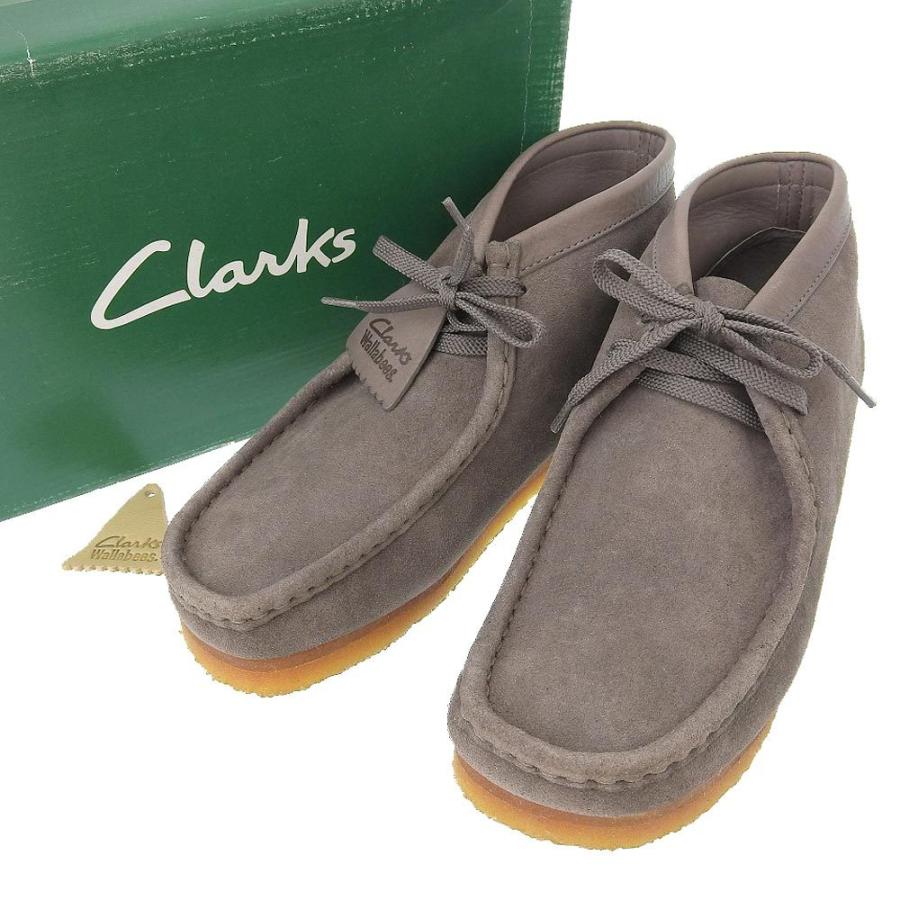 クラークス Clarks ワラビー ブーツ 靴 スエード グレー 本物保証 箱付