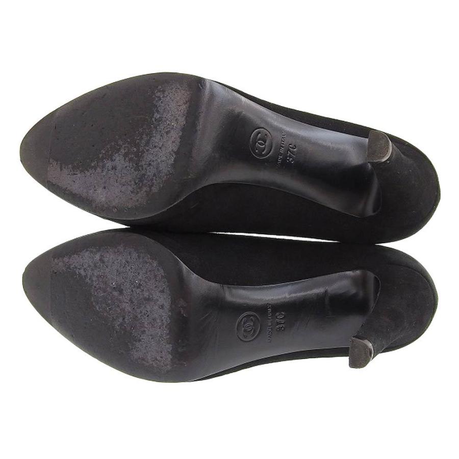 CHANEL シャネル パンプス ヒール ココマーク スエード 黒 CHANEL シャネル パンプス ヒール ココマーク スエード 黒