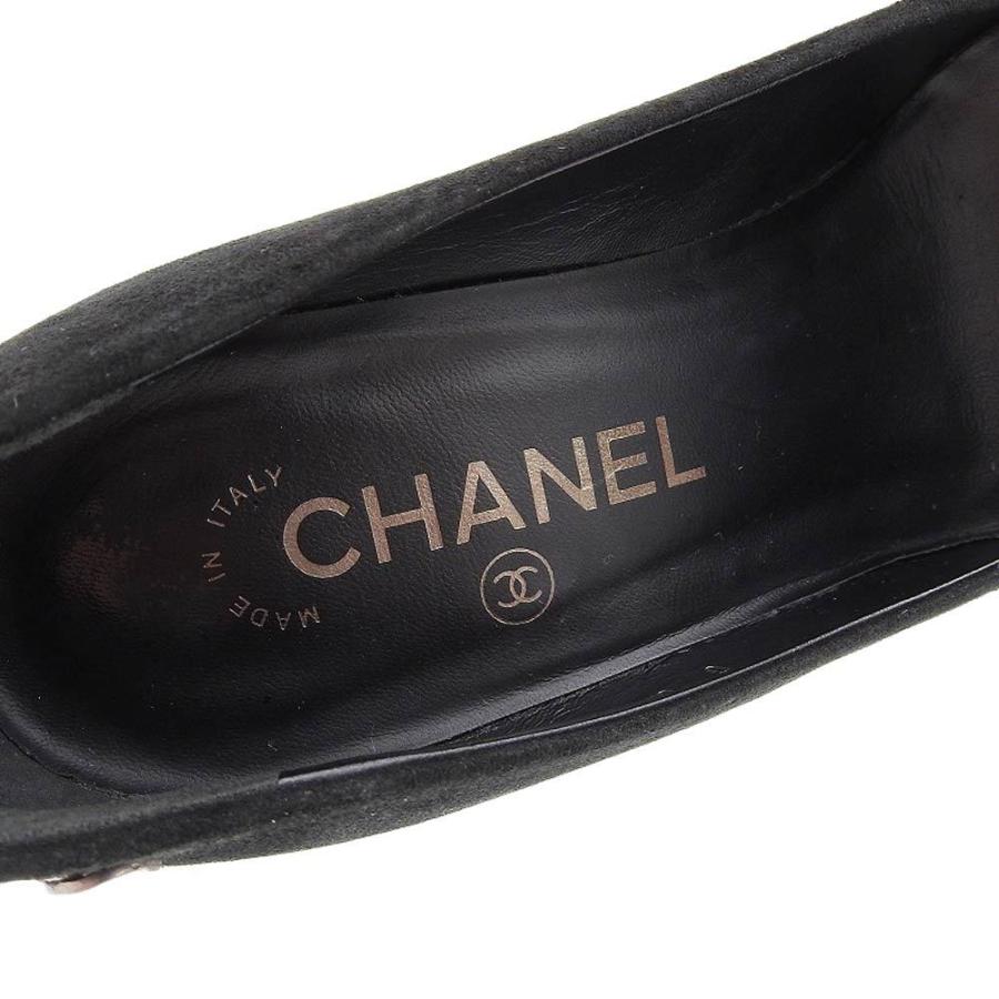 CHANEL シャネル パンプス ヒール ココマーク スエード 黒 CHANEL シャネル パンプス ヒール ココマーク スエード 黒