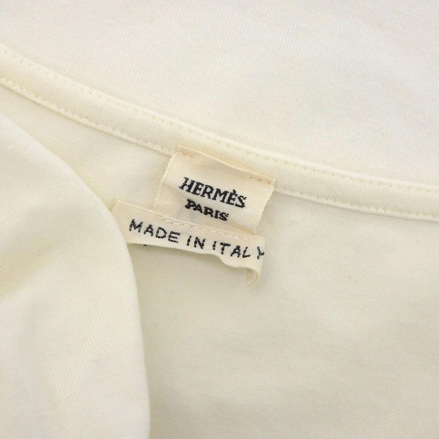 HERMES エルメス カットソー Tシャツ コットン ホワイト 36 馬車