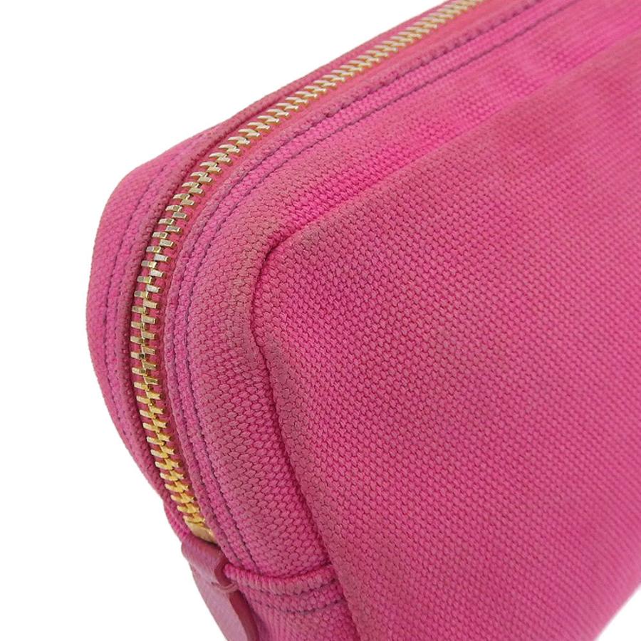 PINKO プラダ PRADA ロゴ ポーチ キャンバス ピンク 1N0021 本物