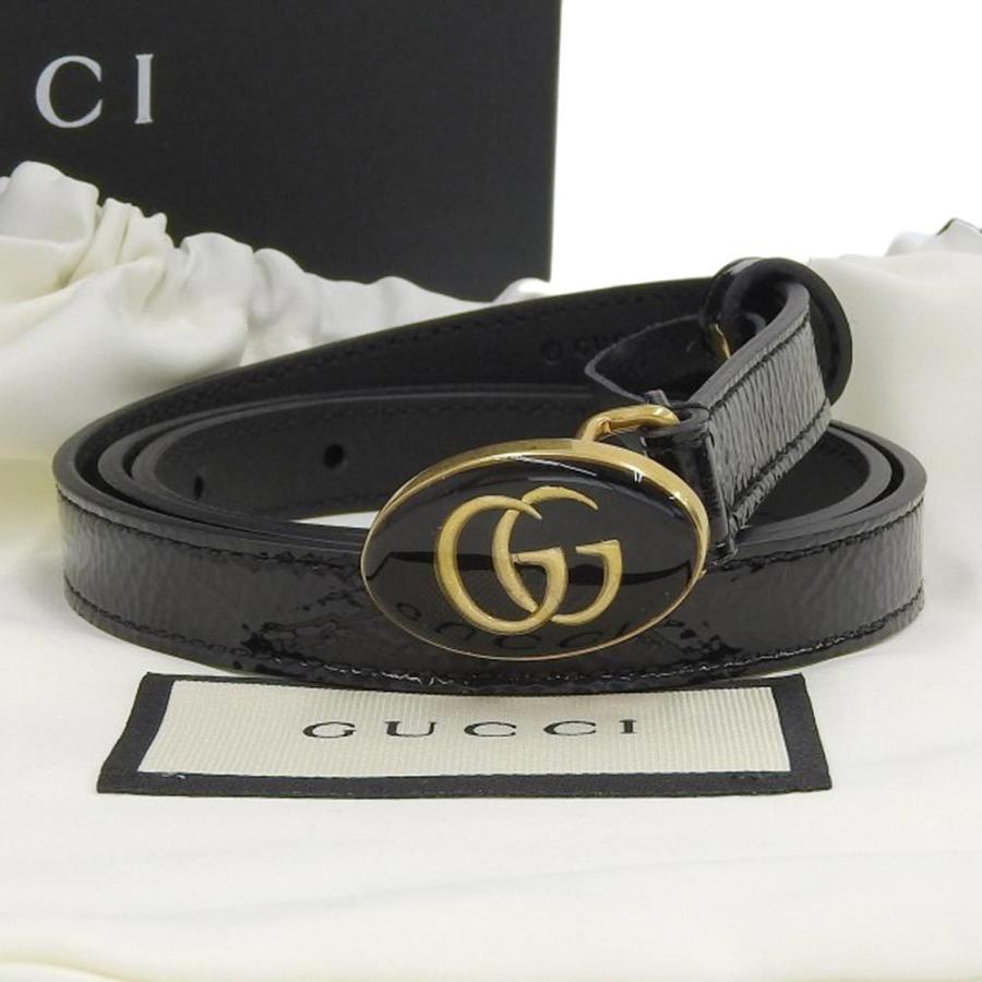 グッチ GUCCI GGマーモント オーバルラッカーバックル 腰ベルト レザー