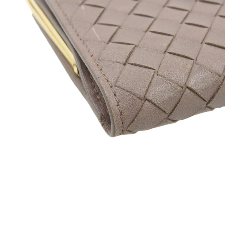 【本物保証】 ボッテガヴェネタ BOTTEGA VENETA イントレチャート ガマ口付長財布 レザー ブラウン 121062 BOTTEGA VENETA（ボッテガ・ヴェネタ） イントレチャート ガマ口付長