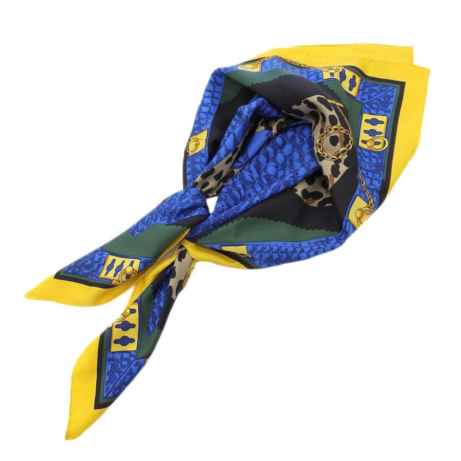 CELINE セリーヌ 豹柄 ヒョウ レオパード 大判 スカーフ シルク