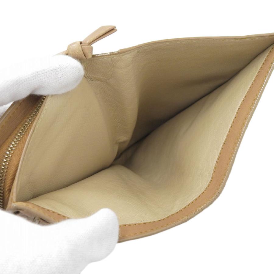 【本物保証】 箱付 ボッテガヴェネタ BOTTEGA VENETA イントレチャート ホック付長財布 レザー ブラウン 114074 V0013 9800 BOTTEGA VENETA（ボッテガ・ヴェネタ） イントレチャート ホック付長