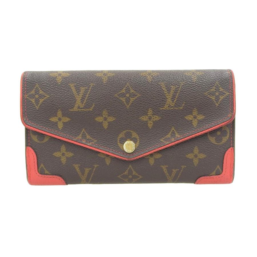 ルイヴィトン LOUIS VUITTON モノグラム ポルトフォイユ サラ レティーロ ホック付長財布 スリーズ 赤 M61184 本物保証