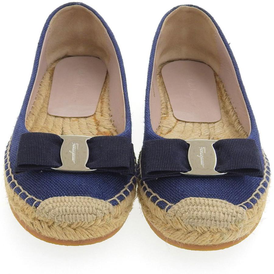 新品未使用★サルヴァトーレ フェラガモ・リボン エスパドリーユ(25㎝相当) VARA（Salvatore Ferragamo） サルヴァトーレ フェラガモ
