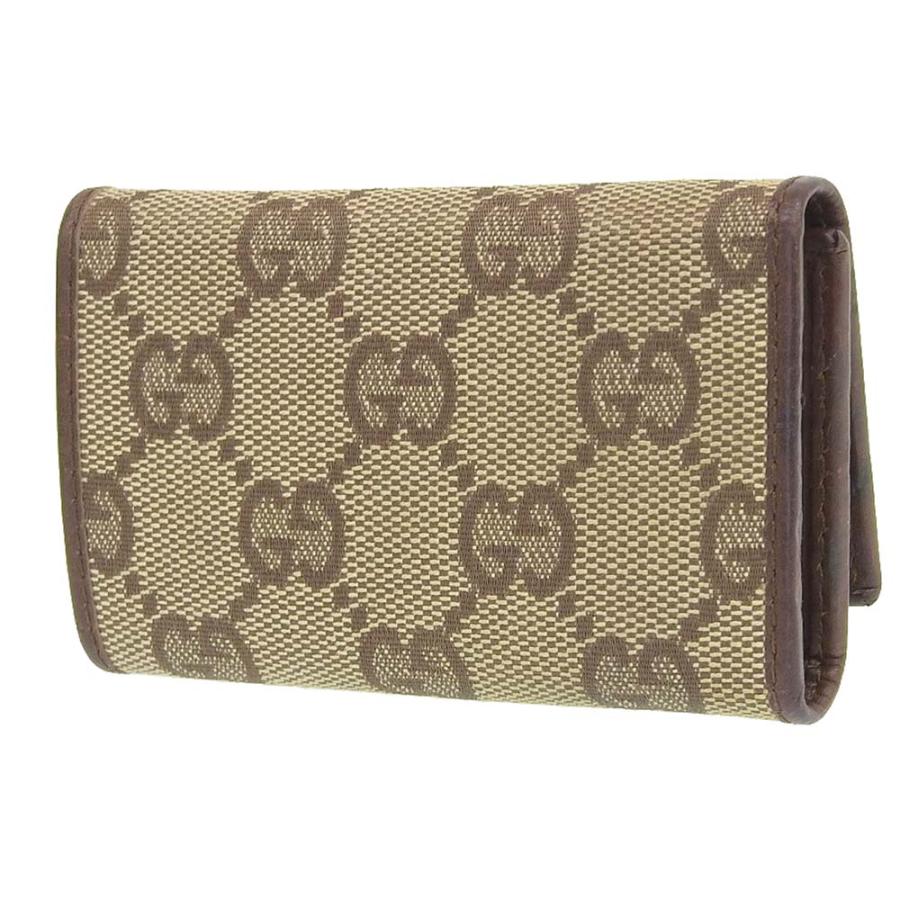 GUCCI グッチ GGキャンバス キーケース6本用 鍵入れ 茶 ブラウン