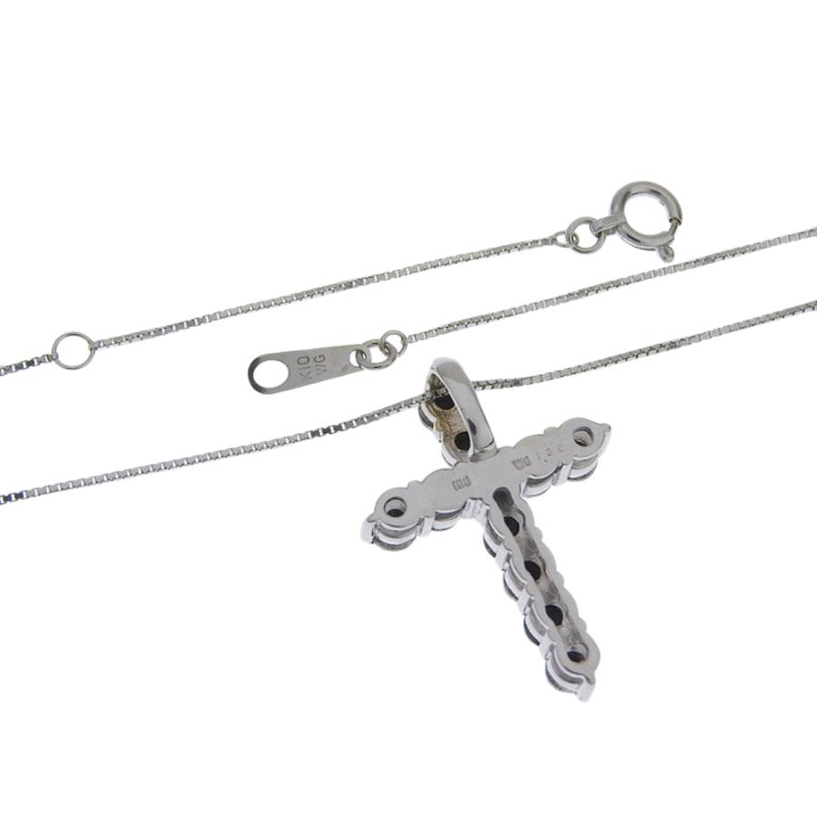 ネックレス K10WG メレブラックダイヤモンド 1.30ct 1ct 1カラット以上