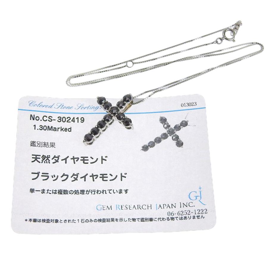 ネックレス K10WG メレブラックダイヤモンド 1.30ct 1ct 1カラット以上