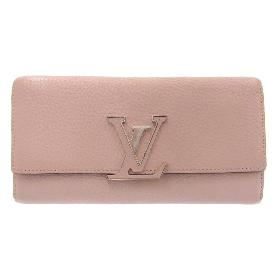 ルイヴィトン LOUIS VUITTON ポルトフォイユ カプシーヌ ロゴ ホック付 