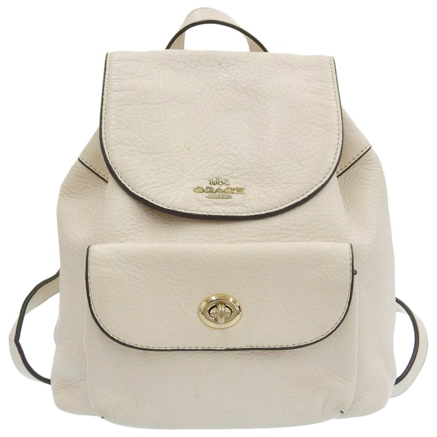 ★美品★COACH ホワイトレザー リュックF37621 COACH コーチ リュックサック バックパック レザー ホワイト