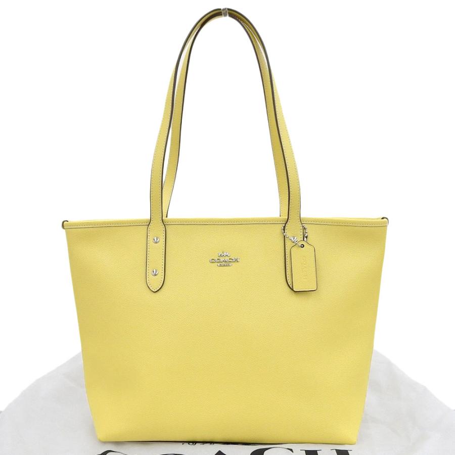 COACH（コーチ） ファスナー付 トートバッグ レザー イエロー F58846 