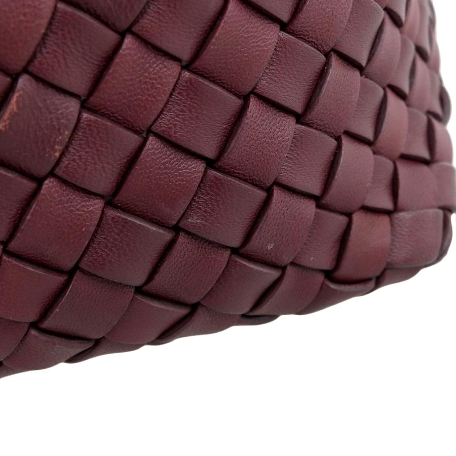 ボッテガヴェネタ BOTTEGA VENETA イントレチャートカバMM ハンドバッグ トートバッグ レザー ボルドー 115664 本物保証 超美品｜shop-takashimaya7｜07