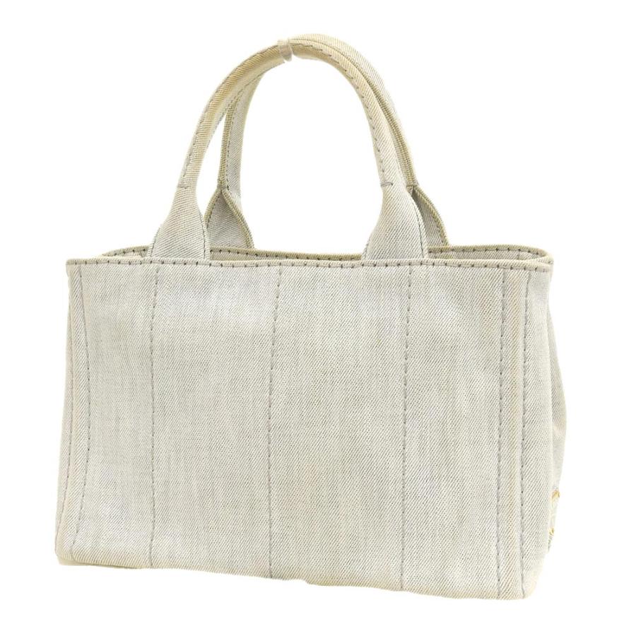 CANAPA プラダ PRADA カナパトート ロゴ トートバッグ デニム BIANCO 