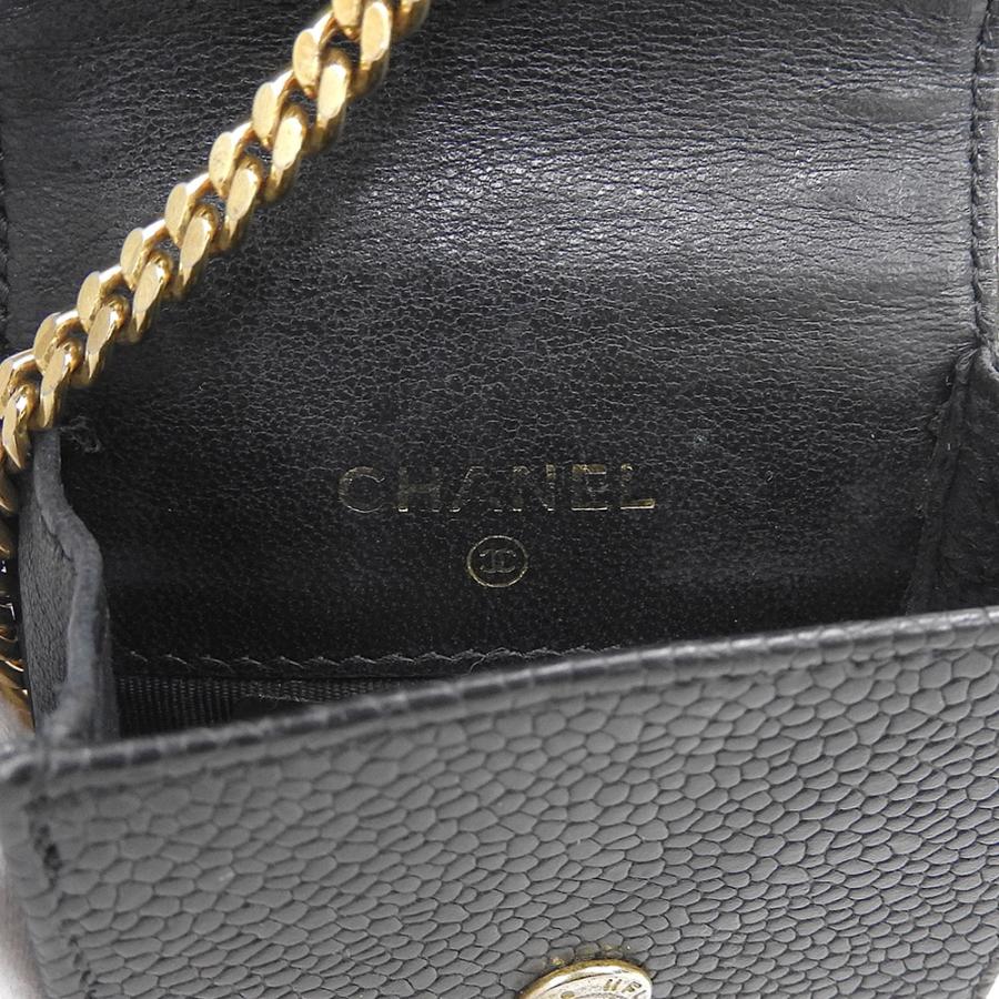 シャネル ココマーク シガレットケース キャビアスキン レザー ブラック キャビアスキン シャネル CHANEL ココマーク ロゴ シガレット