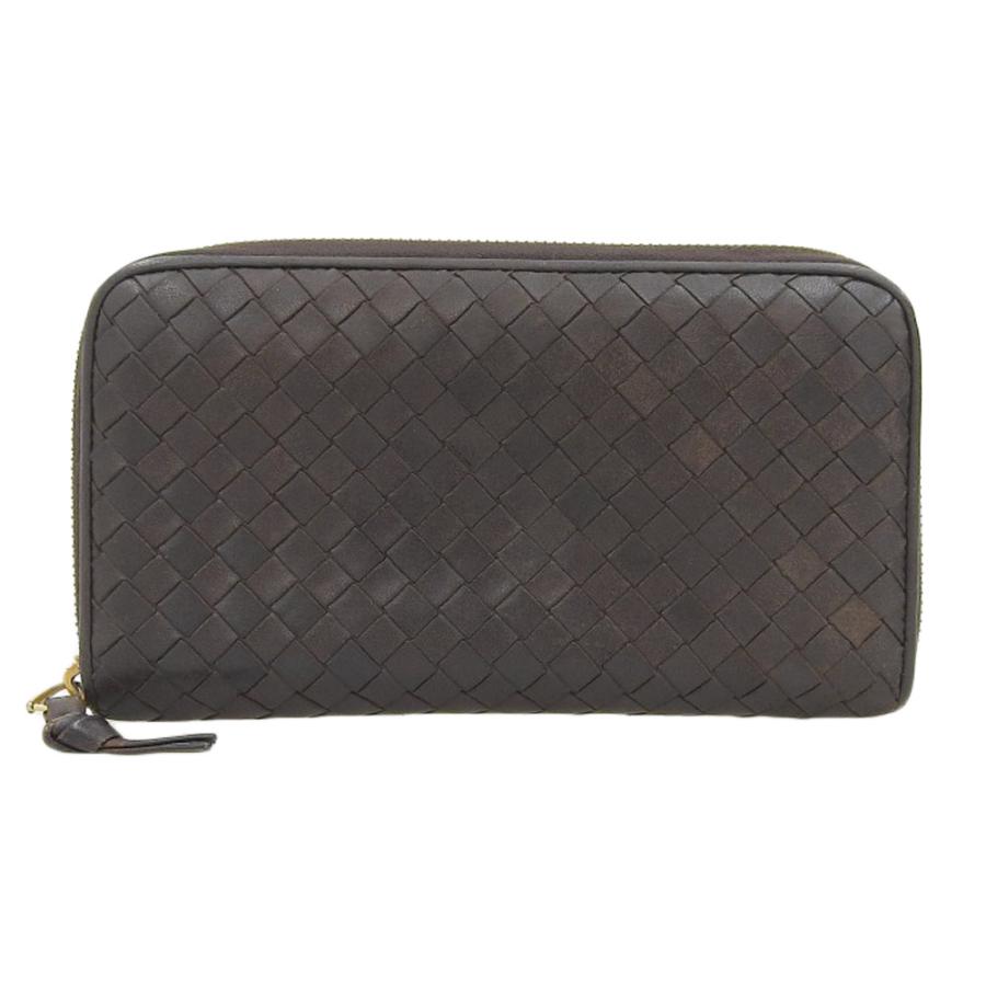 【本物保証】 ボッテガヴェネタ BOTTEGA VENETA イントレチャート ラウンドファスナー長財布 114076 レザー ブラウン 定番 BOTTEGA VENETA（ボッテガ・ヴェネタ） イントレチャート ラウンド