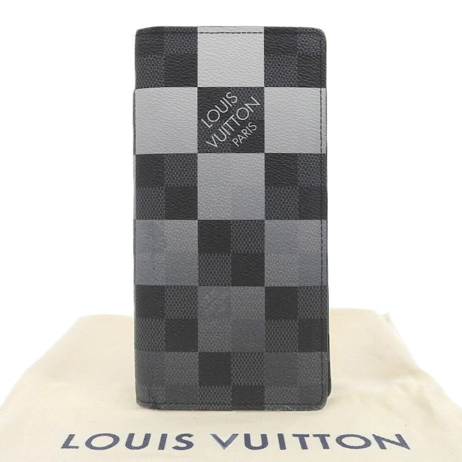 【お買得】 ルイヴィトン ダミエグラフィット ポルトフォイユ ブラザ 二つ折り ルイ ヴィトン◎ポルトフォイユ ブラザ 長財布 ダミエ グラフィット 二