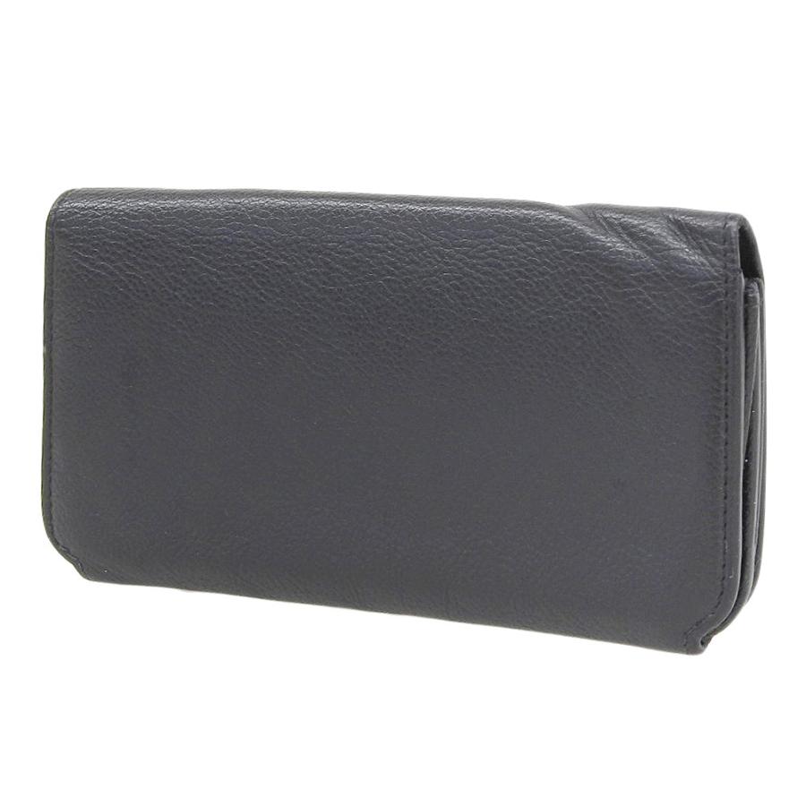BALENCIAGA ブラックレザー 長財布 BALENCIAGA バレンシアガ 財布 二つ折り 長財布 ブラック レザー
