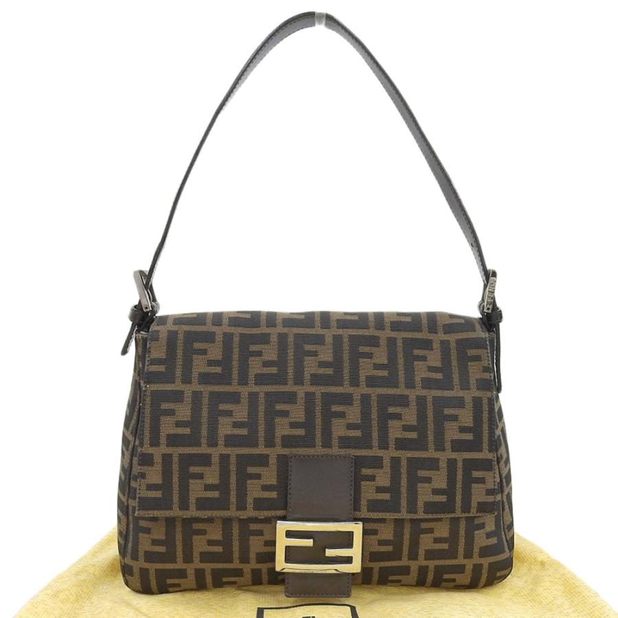 フェンディ FENDI マンマバケット ワンショルダー 26235 ズッカ柄 FF柄 ワンショルダーバッグ キャンバス レザー ブラウン 本物保証 | FENDI