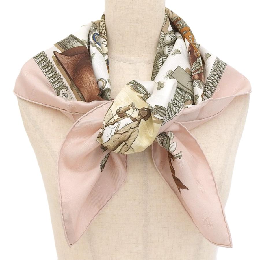 HERMES エルメス カレ90 ナポレオン スカーフ ピンク系 HERMES エルメス カレ90 ナポレオン スカーフ シルク ピンク系