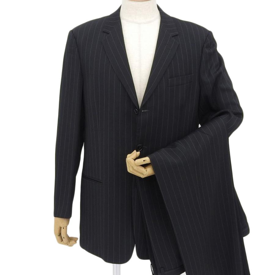 【美品】エンポリオアルマーニ スーツ セットアップ 54 ストライプ ブラック EMPORIO ARMANI エンポリオ アルマーニ SEAN LINE セットアップ 54