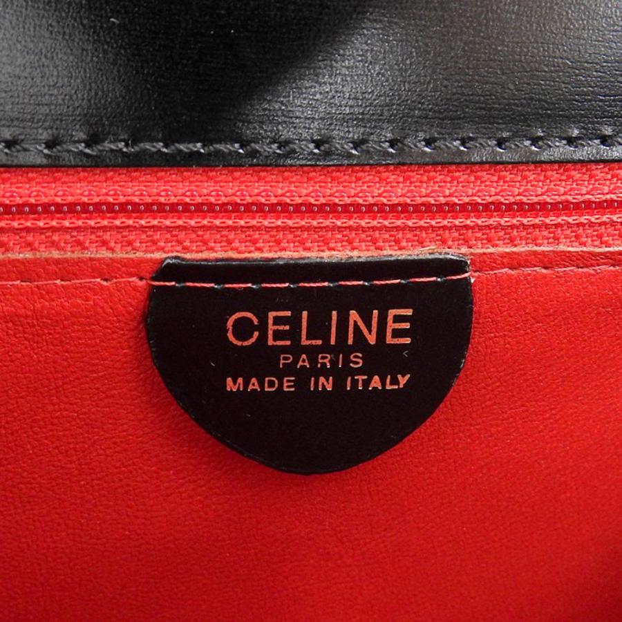 CELINE セリーヌ トップハンドル ハンドバッグ レザー ブラック