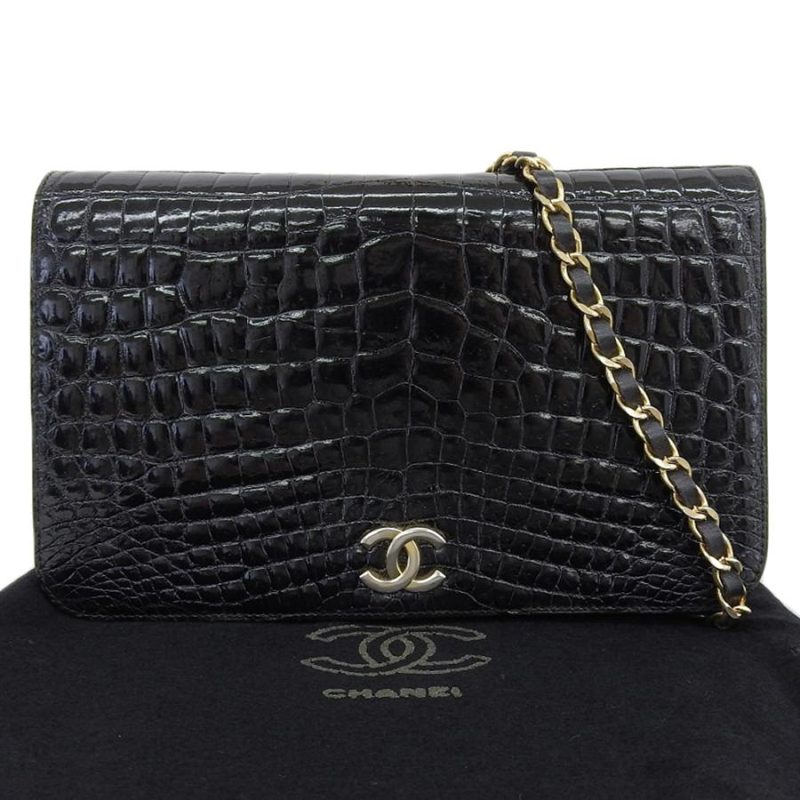 CHANNELマトラッセ、クロコダイル柄、稼働中 CHANEL シャネル マトラッセ チェーンショルダーバッグ