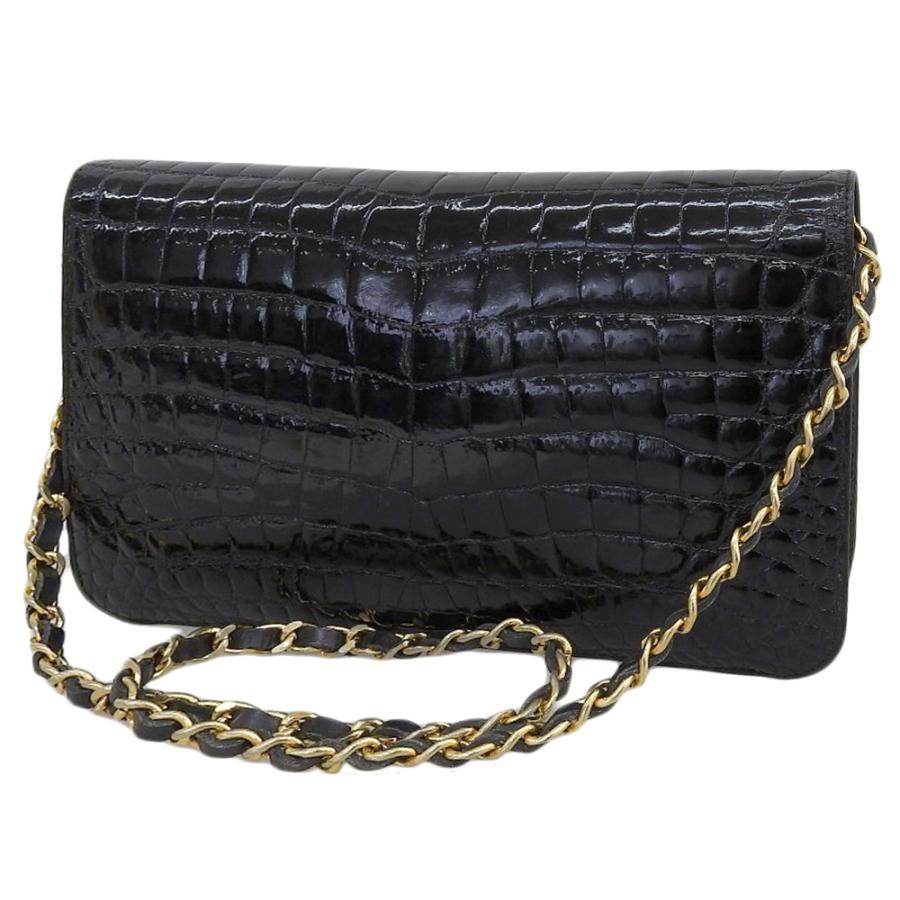 CHANNELマトラッセ、クロコダイル柄、稼働中 CHANEL シャネル マトラッセ チェーンショルダーバッグ