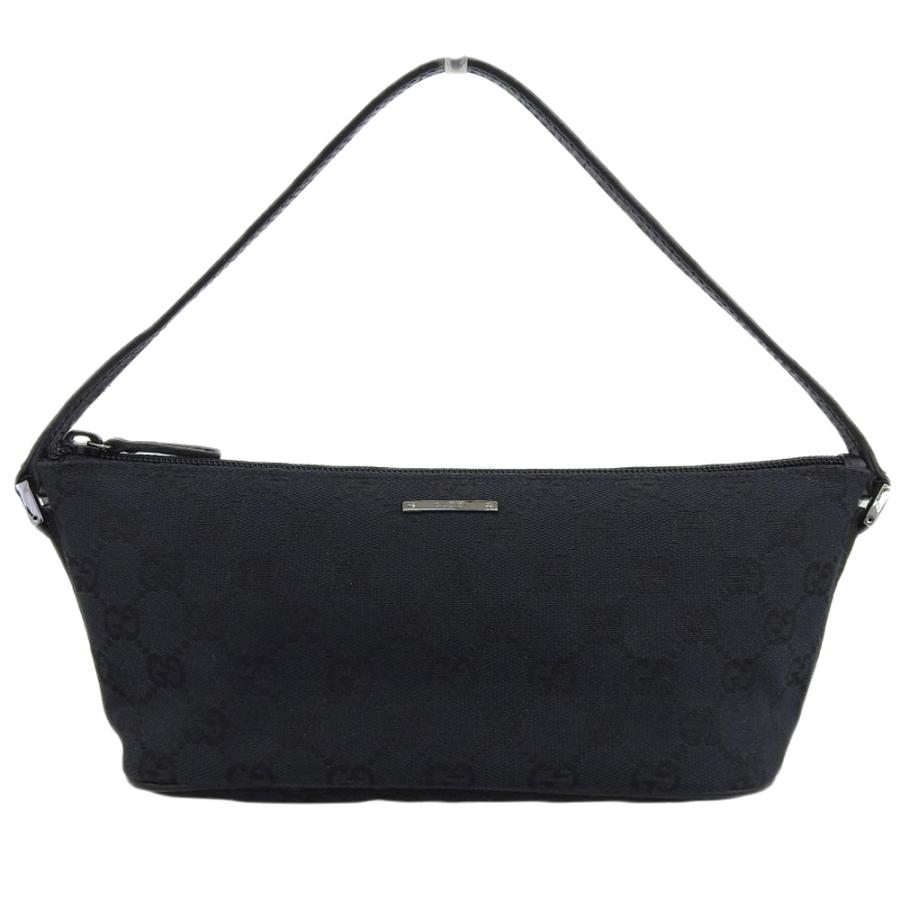 【本物保証】 超美品 グッチ GUCCI GGキャンバス ポーチ 07198 2123 ハンドバッグ ショルダーポーチ キャンバス×レザー ブラック ロゴ GGキャンバス グッチ GUCCI ポーチ 07198 2123 ハンドバッグ
