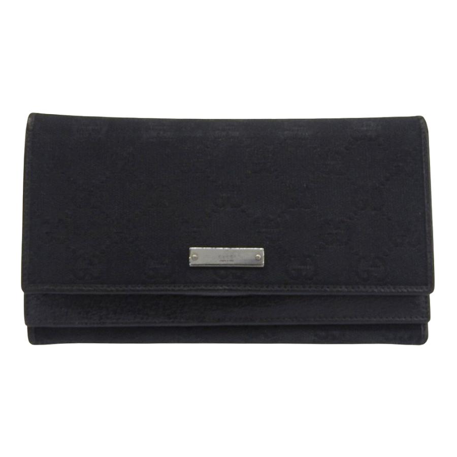 GGキャンバス グッチ GUCCI Wホック付長財布 131888 2149 ブラック