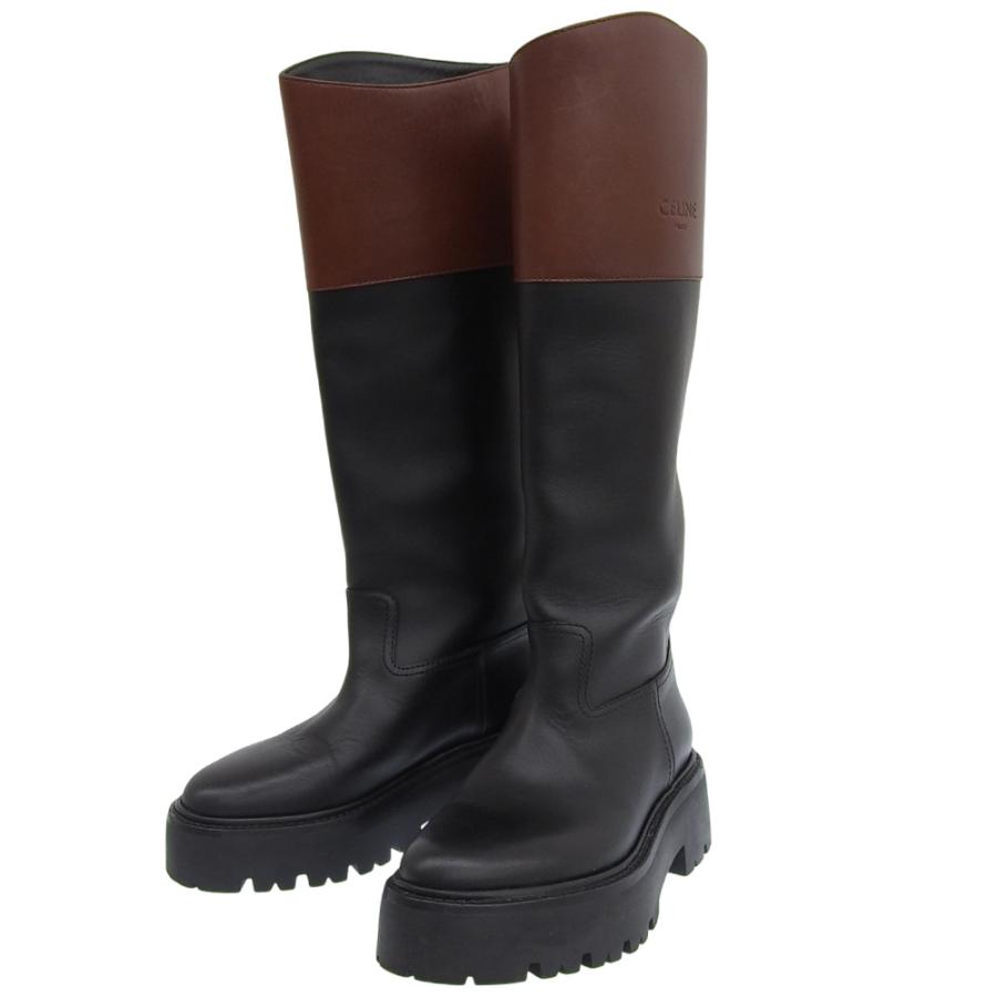 CÉLINE ブラック ロングブーツ ヒール　37 CELINE（セリーヌ） CELINE 37 約24.0cm レディース ロング ブーツ