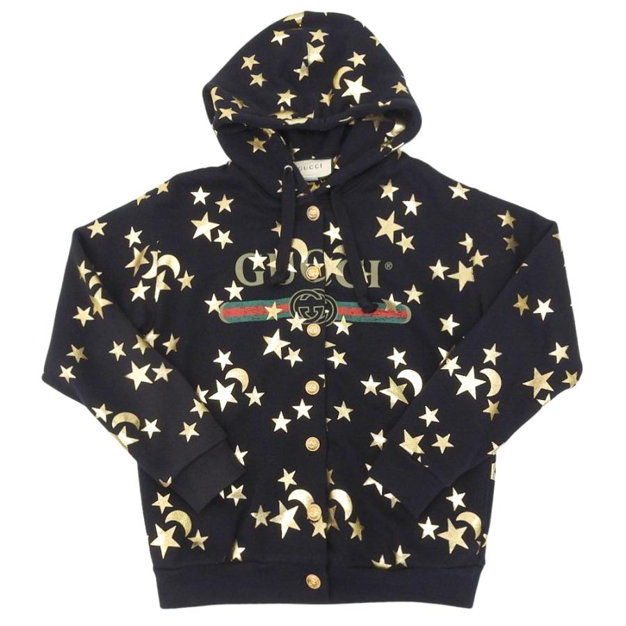 GUCCI グッチ パーカー トレーナー ブラック 星 GUCCI（グッチ） シェリーライン ムーン＆スター パーカー 581186 XS