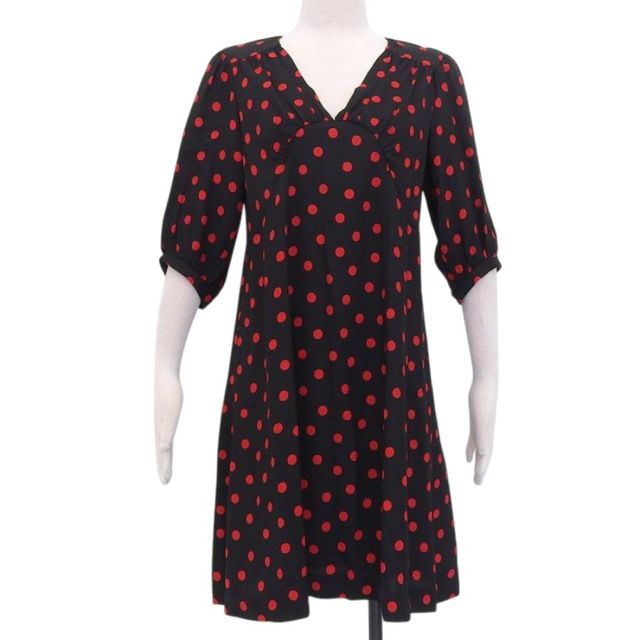 CELINE ドットワンピース CELINE（セリーヌ） ドレープネック ドットワンピース 2R378334F 40