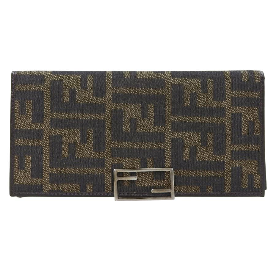 FENDI（フェンディ） ズッカ柄 長財布 15827 キャンバス ブラウン ロゴ 