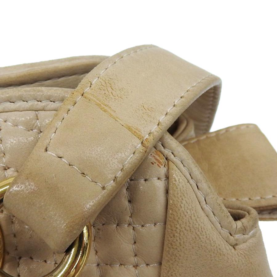 BALLY ハンドバッグ キルティング レザー ヴィンテージ ベージュ系 Bally バリー BALLY ショルダーバッグ レザー ベージュ キルティング