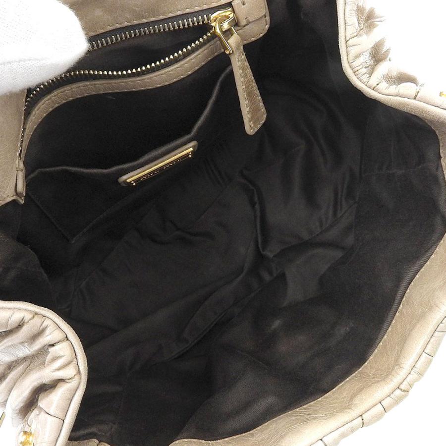 ミュウミュウ MIUMIU マテラッセ RN0473 miu ミュウミュウ MIUMIU ギャザー マテラッセ ハンドバッグ レザー