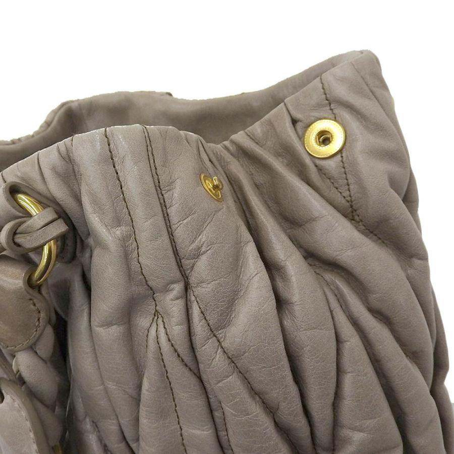 ミュウミュウ MIUMIU マテラッセ RN0473 miu ミュウミュウ MIUMIU ギャザー マテラッセ ハンドバッグ レザー