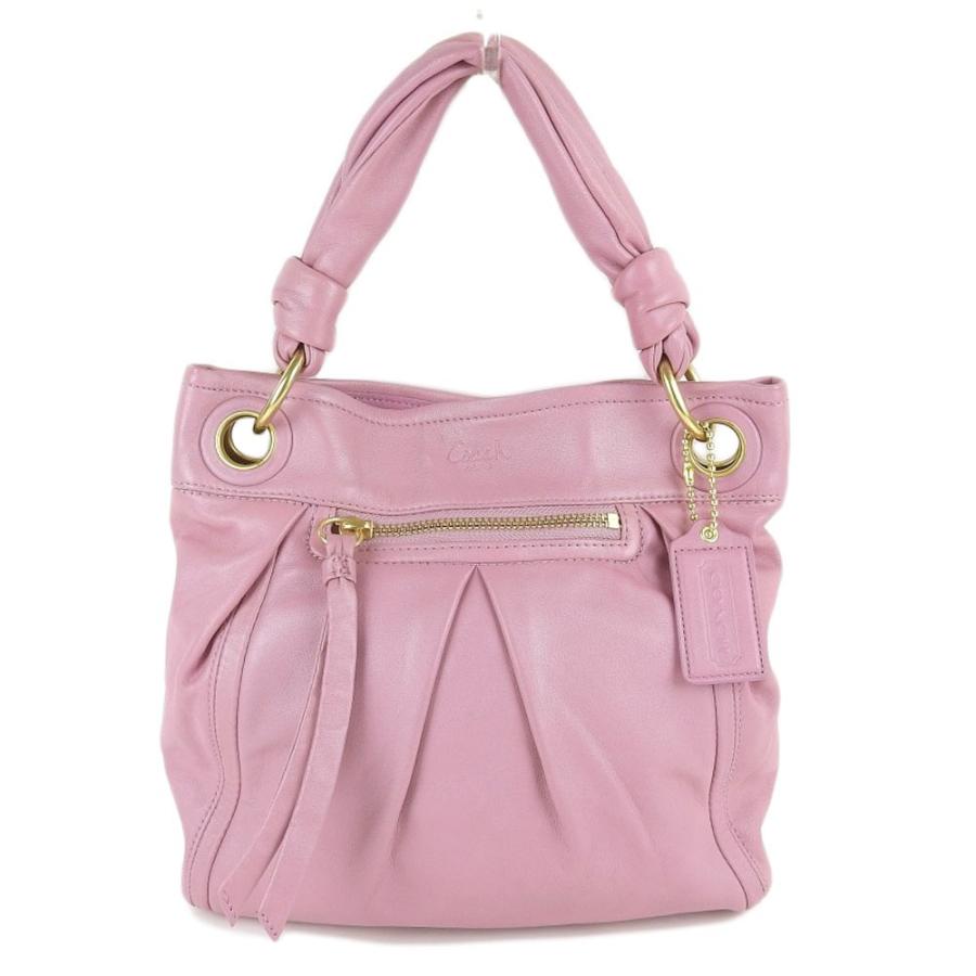 美品2WAY コーチ ワンショルダー ハンドバッグ レザー スエード ピンク COACH（コーチ） COACH 2WAY ハンドバッグ レザー ピンク F13416 本物