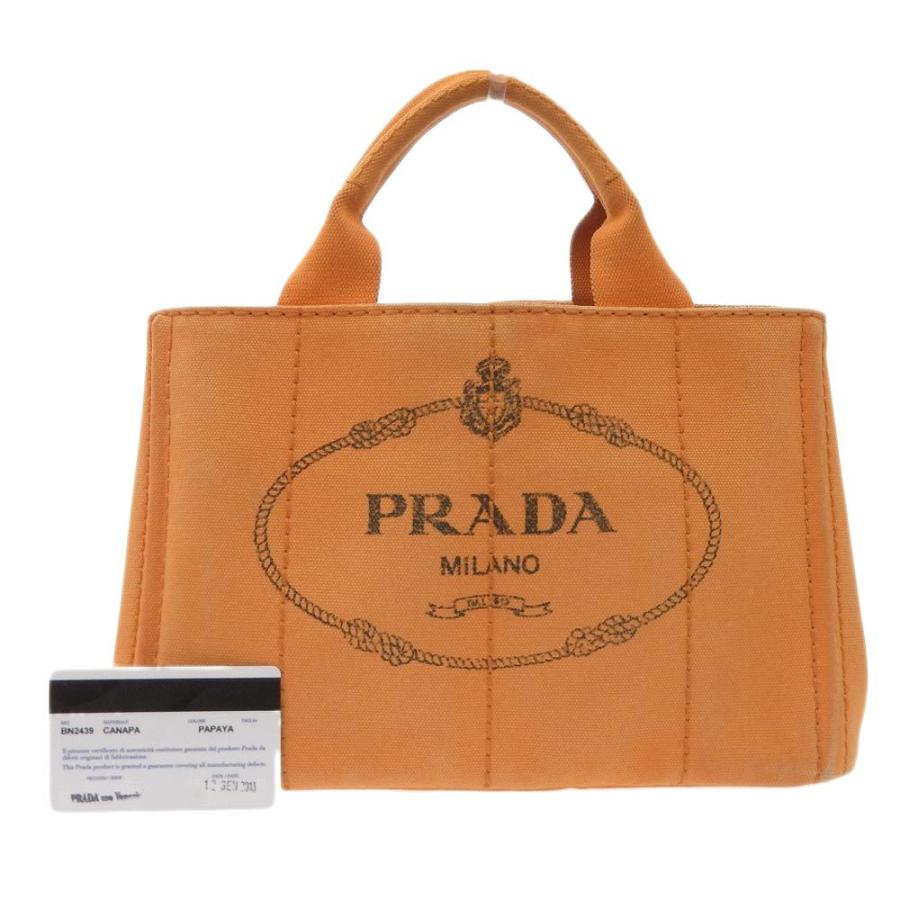 プラダ Prada カナパ ミニトート ハンドバッグ トートバッグ キャンバス オレンジ Bn2439 本物保証 保付 Tk30b 高島屋質店 通販 Yahoo ショッピング