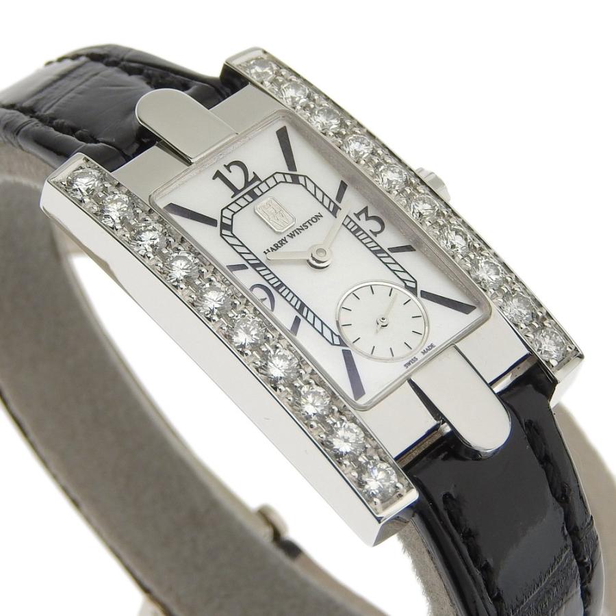 HARRY WINSTON ハリーウィンストン 310LQW アヴェニュー  サイドラージ ダイヤモンド 腕時計 K18WG アリゲーター ダイヤモンド レディース [中古] ハリー・ウィンストン（HARRY WINSTON） アヴェニュー 310LQW スモール