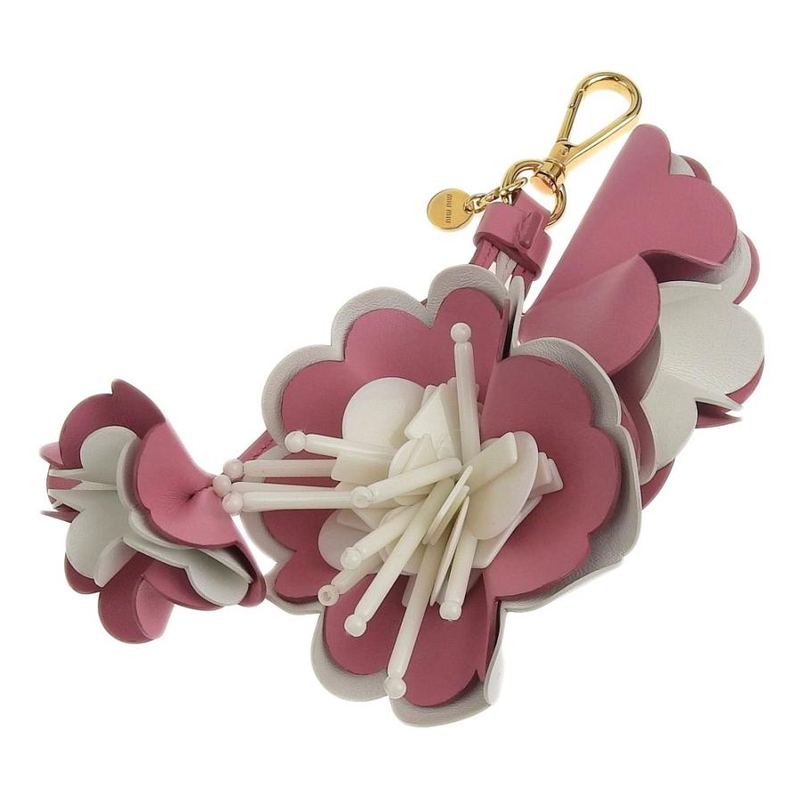 MIU MIU♥お花バッグチャーム miu miu（ミュウミュウ） フラワー バッグチャーム 花 ピンク 白