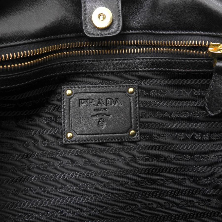 PRADA（プラダ） ロゴ フリル ひらひら チェーン トートバッグ 黒
