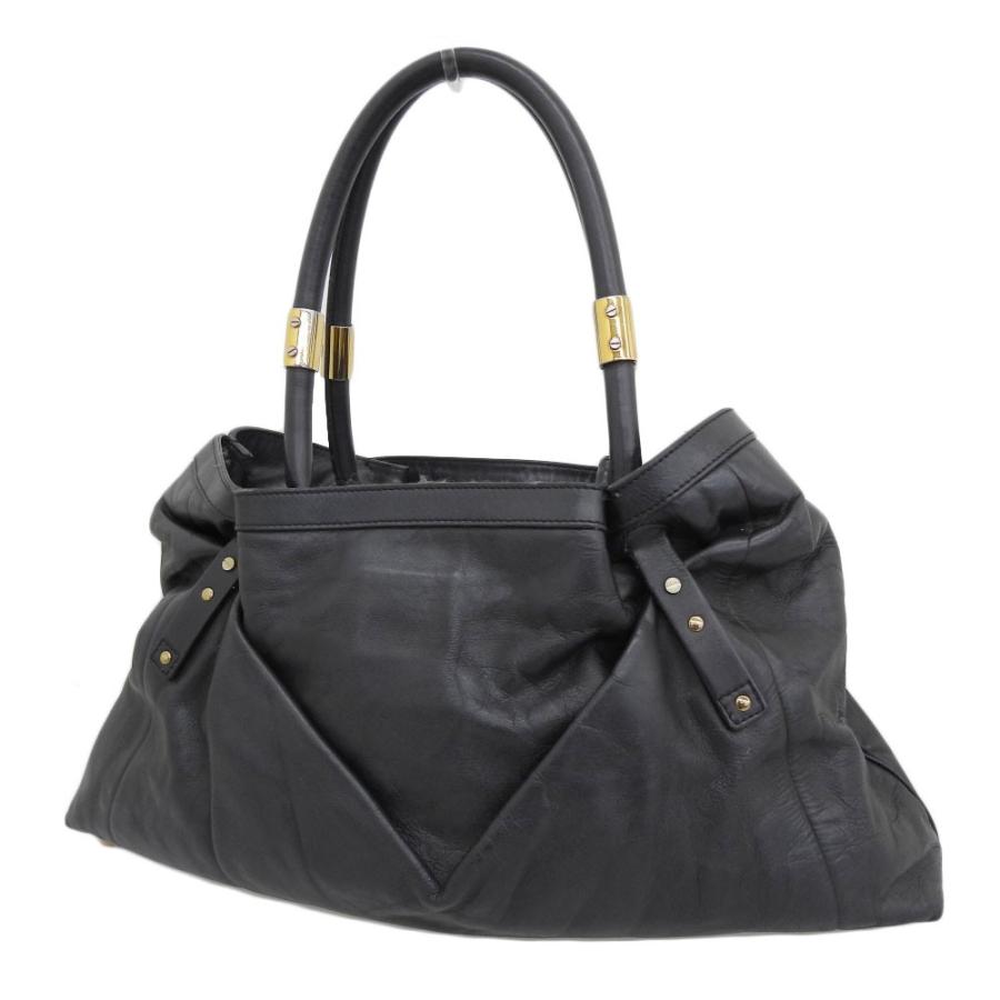 Chloe（クロエ） レザー ロゴ入り トートバッグ 黒 本物保証 : 高島屋