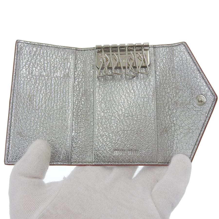 ミュウミュウ MIUMIU フォーエバー キーケース 6連キーケース シルバー