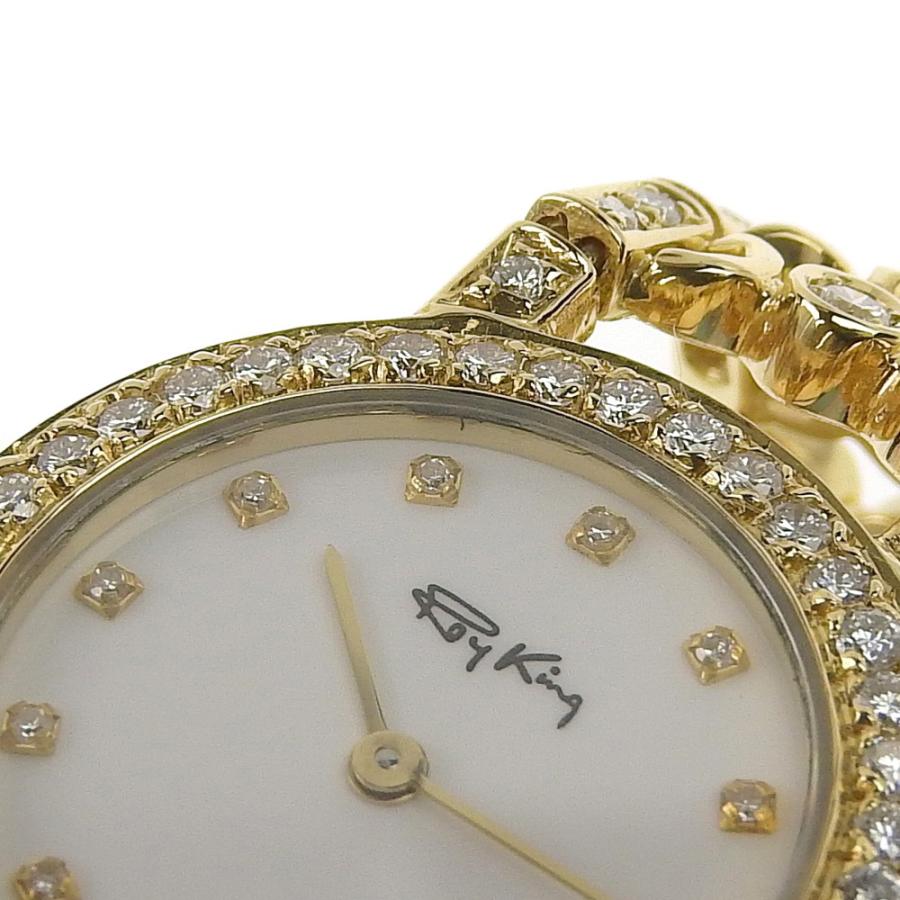 ロイキング RoyKing ダイヤ約4.5ct インデックス ベゼル ベルト レディース クォーツ 腕時計 54.0g 本物保証 美品｜shop-takashimaya7｜07