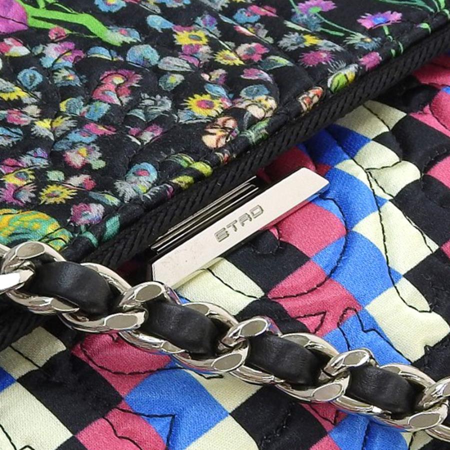 ETRO エトロ 花柄 ショルダーバッグ サテン レザー マルチカラー 1H664  